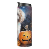 Halloween Malti Tzu met pompoenen eng Thermosbeker (Geroteerd rechts)