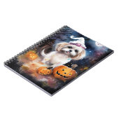 Halloween Malti Tzu Met Pompoenen Griezelen Notitieboek (Linkerzijde)