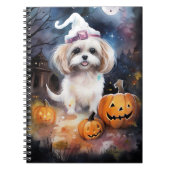 Halloween Malti Tzu Met Pompoenen Griezelen  Notitieboek (Voorkant)