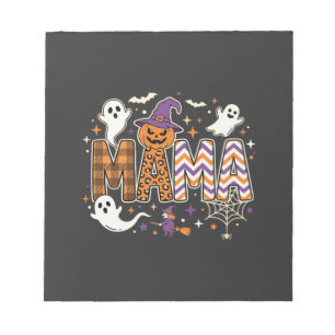 Halloween Mama Geesten Heks en Pompoen Grafisch Notitieblok