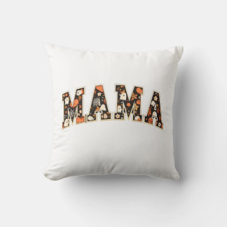 Halloween MAMA – Retro Varsity Ghost & Pumpk Kussen