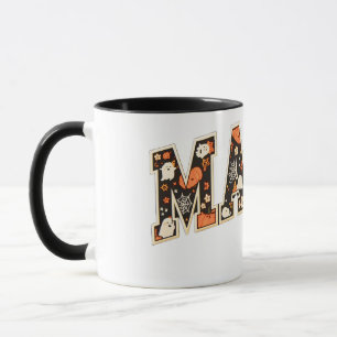 Halloween MAMA – Retro Varsity Ghost & Pumpk Mok