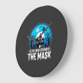 Halloween Man Achter het Masker Spookhuis Grote Klok (Hoek)