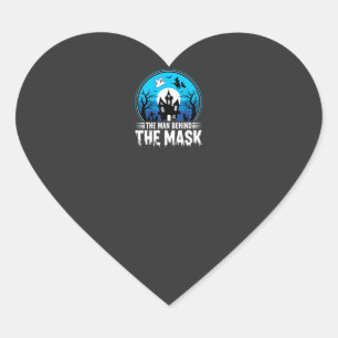 Halloween Man Achter het Masker Spookhuis Hart Sticker