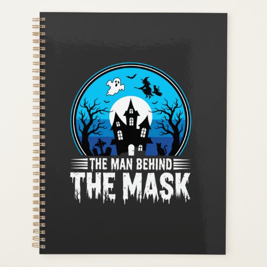 Halloween Man Achter het Masker Spookhuis Planner (Voorkant)