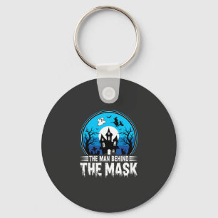 Halloween Man Achter het Masker Spookhuis Sleutelhanger