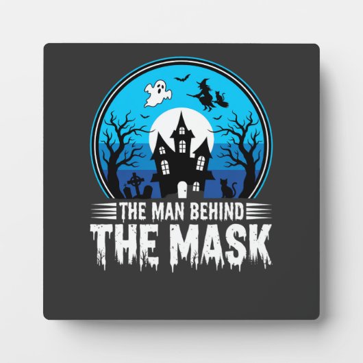 Halloween Man Behind the Mask Haunted House Fotoplaat (Voorkant)