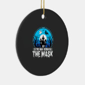 Halloween Man Behind the Mask Haunted House Keramisch Ornament (Rechts)