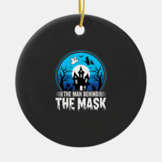 Halloween Man Behind the Mask Haunted House Keramisch Ornament