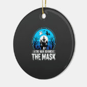 Halloween Man Behind the Mask Haunted House Keramisch Ornament (Links)