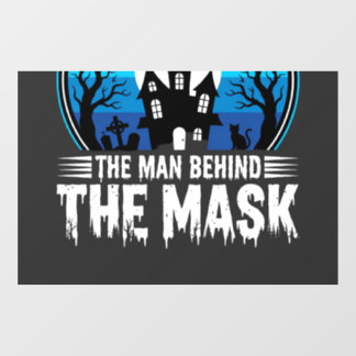 Halloween Man Behind the Mask Haunted House Raamsticker