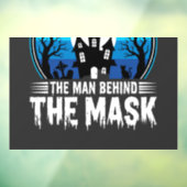 Halloween Man Behind the Mask Haunted House Raamsticker (Vel 3)