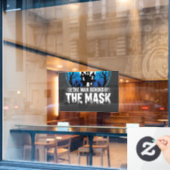 Halloween Man Behind the Mask Haunted House Raamsticker (Cafe Raam)