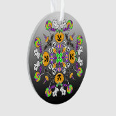 Halloween Mandala Ghosts, pompoenen en Lolipops Ornament (voorkant)