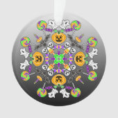 Halloween Mandala Ghosts, pompoenen en Lolipops Ornament (voorkant)