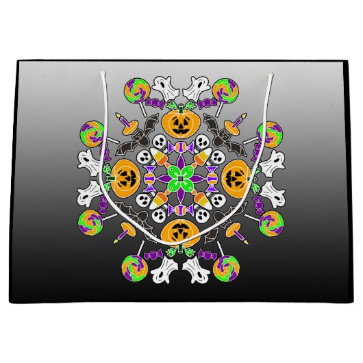 Halloween Mandala Ghosts, pompoenen, vleermuizen e Groot Cadeauzakje (Voorkant)