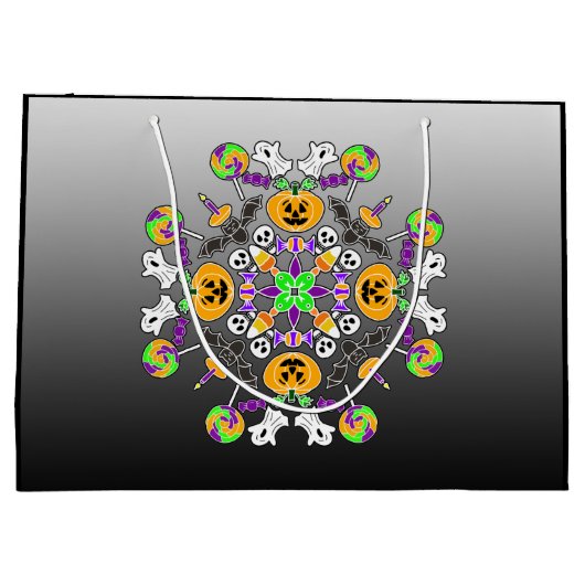 Halloween Mandala Ghosts, pompoenen, vleermuizen e Groot Cadeauzakje (Achterkant)