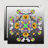 Halloween Mandala Ghosts, pompoenen, vleermuizen e Kaart (Voorkant / Achterkant)