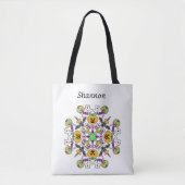 Halloween Mandala Ghosts, pompoenen, vleermuizen e Tote Bag (Voorkant)