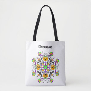 Halloween Mandala Ghosts, pompoenen, vleermuizen e Tote Bag