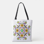 Halloween Mandala Ghosts, pompoenen, vleermuizen e Tote Bag (Achterkant)