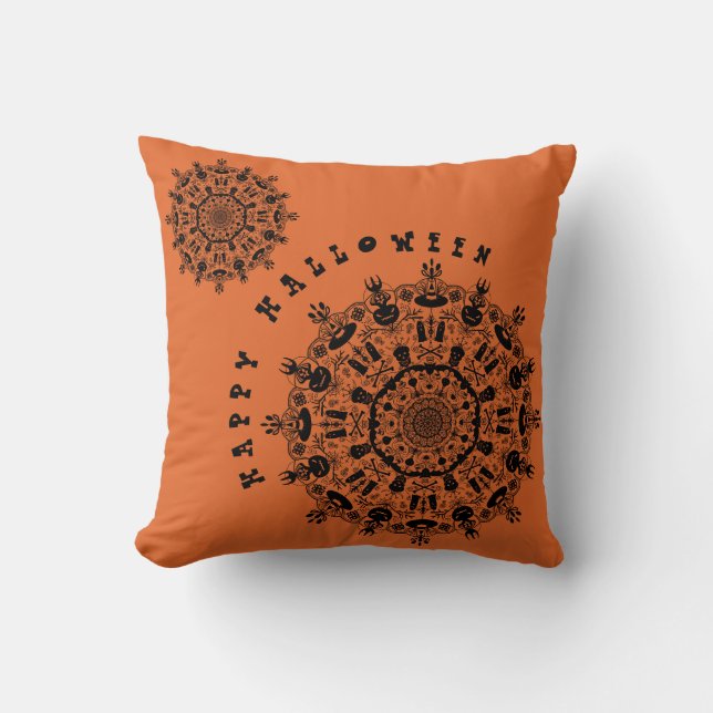 Halloween Mandala Kussen (Voorkant)