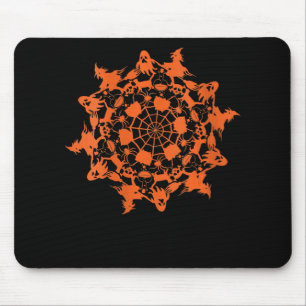 Halloween Mandala Spider Witch Ghost Skull Gift Muismat