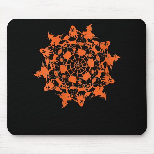 Halloween Mandala Spider Witch Ghost Skull Gift Muismat (Voorkant)