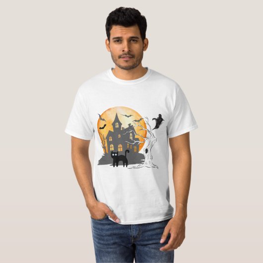 Halloween Mannen T-shirt | Halloween Spooky Vibes (Voorkant volledig)