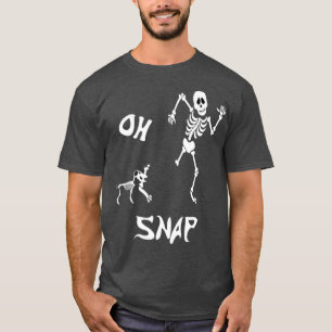 Halloween Mannen Vrouwen Oh Snap Skelet en Dog T-shirt