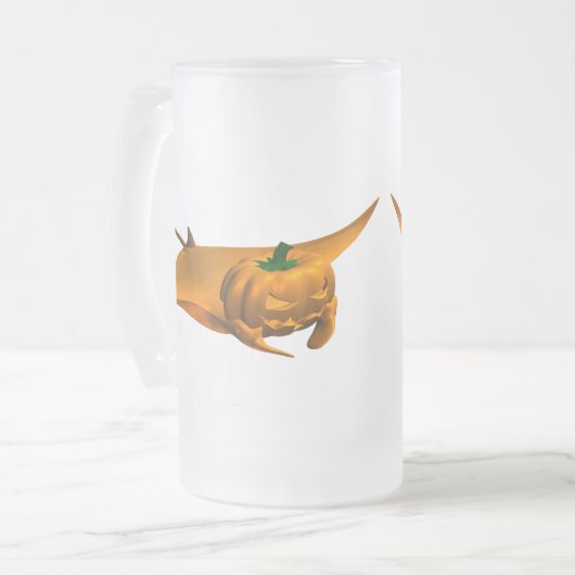 Halloween Manta Ray Matglas Bierpul (Voorkant links)