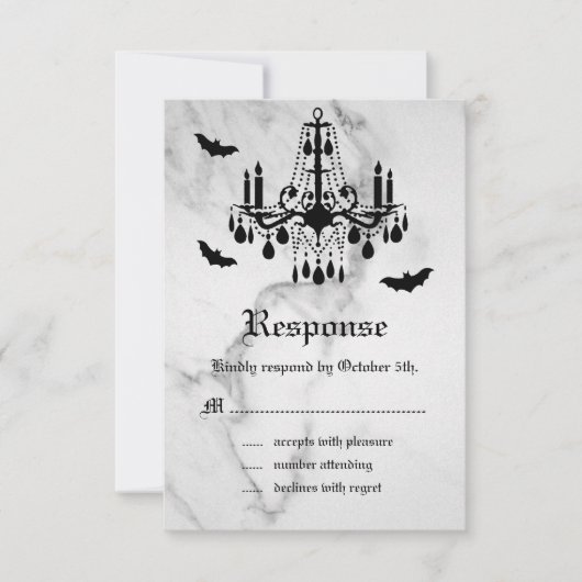 Halloween Marble RSVP Kaartje (Voorkant)