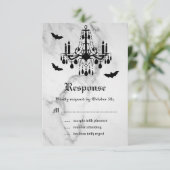 Halloween Marble RSVP Kaartje (Staand voorkant)