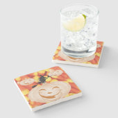 Halloween Marble Stone Onderzetter, pompoen Stenen Onderzetter (Zijkant)