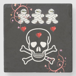 Halloween Marble Stone Onderzetter, Skull Stenen Onderzetter