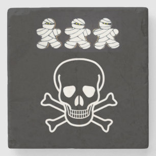 Halloween Marble Stone Onderzetter, Skull Stenen Onderzetter