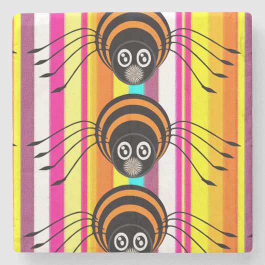 Halloween Marble Stone Onderzetter, Spider Stenen Onderzetter (Voorkant)