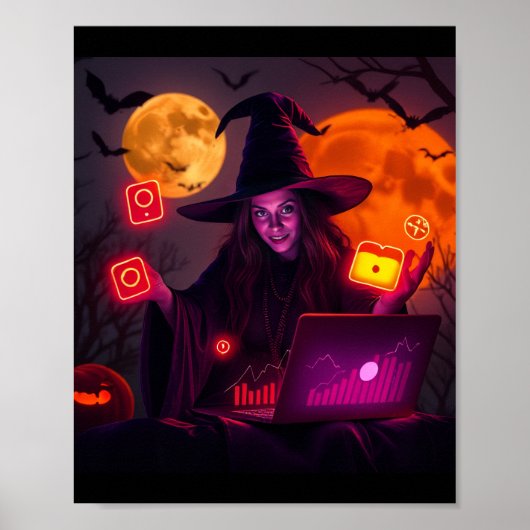 Halloween Marketing Wizard Poster – Magic Art (Voorkant)