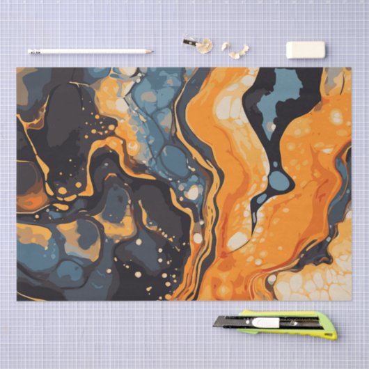 Halloween Marmeren Aquarel Swirl 14 Tissuepapier (Craft)