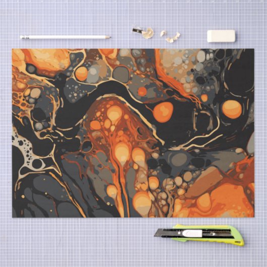 Halloween Marmeren Aquarel Swirl 8 Tissuepapier (Craft)