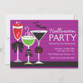Halloween Martini Dinner Party Invitation Kaart (Voorkant)