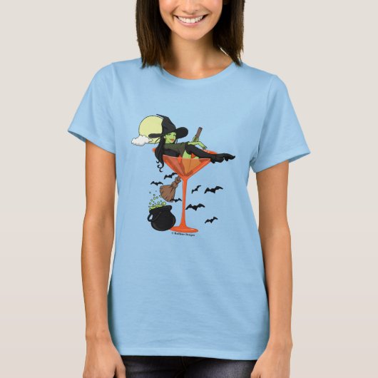 Halloween Martini Girl T-shirt (Voorkant)