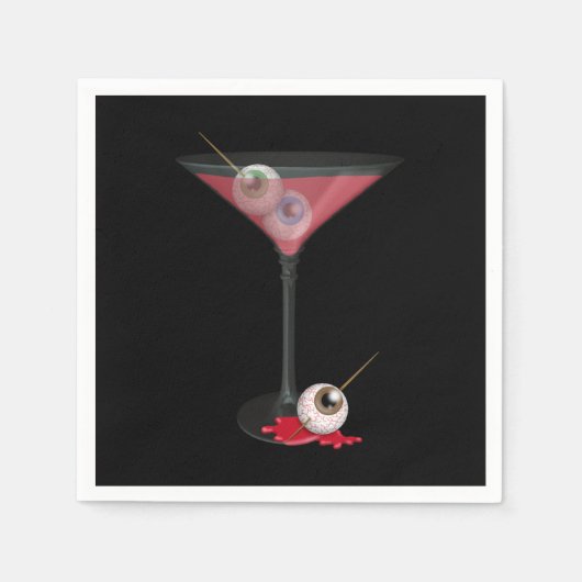 Halloween Martini Met Oogbal Servet (Voorkant)