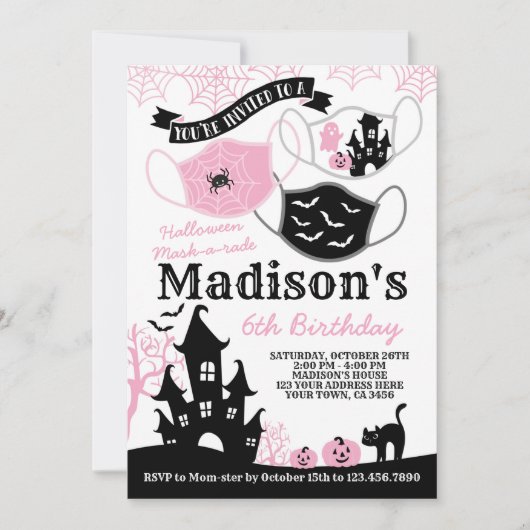 Halloween Mask-a-rade Kaart (Voorkant)