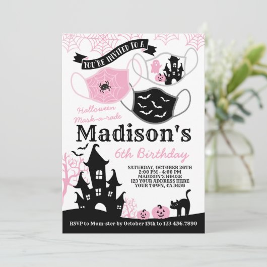 Halloween Mask-a-rade Kaart (Staand voorkant)