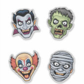 Halloween Mask Icons Sticker Pack - Vampire, Zombi (Voorkant)