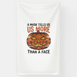 Halloween Mask Quote Vintage Pompoen Gezicht T-Shi Spandoek
