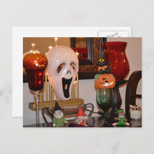 Halloween Masker en Figurines Briefkaart (Voorkant / Achterkant)