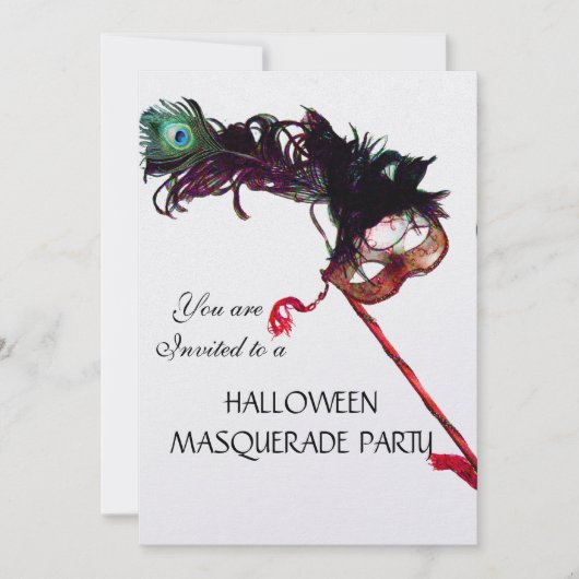 HALLOWEEN MASKERADE FEest MASKER, witte ijs Kaart (Voorkant)