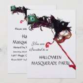 HALLOWEEN MASKERADE FEest MASKER, witte ijs Kaart (Voorkant / Achterkant)